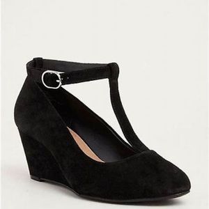 Torrid Genuine Suede T-Strap Mini Wedges
(Wide Width)
